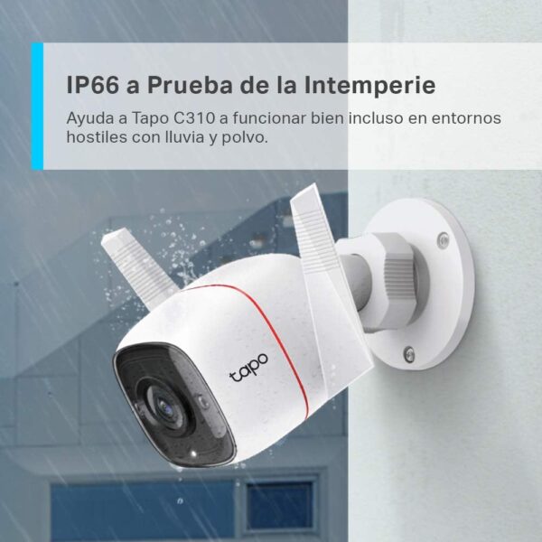 TP-Link TAPO C310 - Camara Vigilancia WiFi Exterior Interior,Resolución 3MP, IP66 con Visión Nocturna, Detección de Movimiento y Alarma Instantánea, Control con App IOS, Android, Compatible con Alexa - Image 3