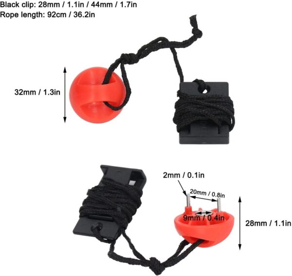 Llave de Seguridad para Cinta de Correr, 2 Piezas Llave de Seguridad Universal Cinta de Correr Interruptor de Seguridad Magnético Bloqueo Interruptor de Parada de Emergencia para Máquina de Correr - Image 6