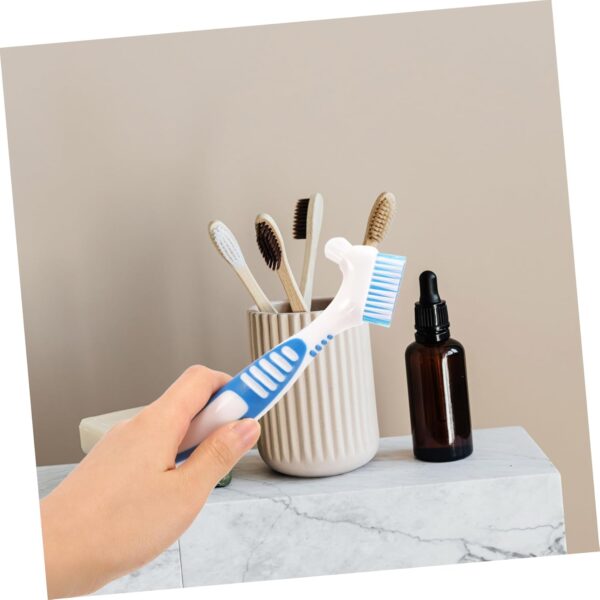 Healeved Limpieza De Dentaduras Postizas 2 Juegos De Cepillos De Cepillos De Cepillo De Limpieza Cepillo De Tirantes Cepillo Limpiador De Dentaduras Cepillo De Cepillo De Herramientas De - Image 9