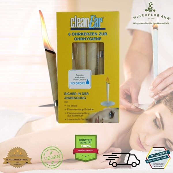CleanEar - Velas para los oídos, 6 unidades, con filtro, para la limpieza de las orejas, cuidado profesional de los oídos, Tinitus, cera para los oídos, vela de bienestar - Image 4