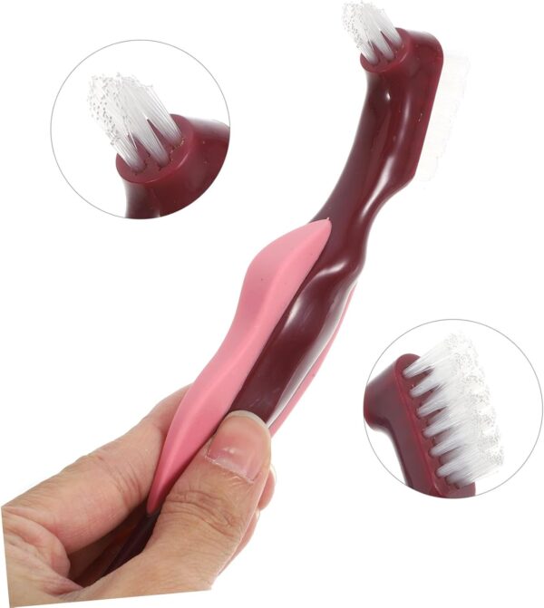Healeved 4 Uds Cepillo De Para Dentaduras Postizas De Ancianos Cabezal Doble Cepillo Para Dentaduras Postizas Cepillo De Pequeño Cepillo De Para Dentaduras - Image 9