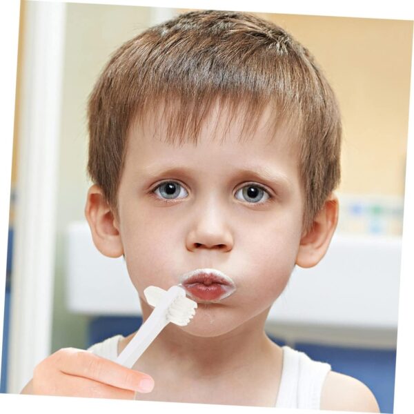 Healeved 4 unidades de doble cabezal falso cepillo de dientes para prótesis cepillo de dientes de prótesis cepillos de dientes duros para adultos doble cabeza cepillo de dientes sensorial dentaduras - Image 2
