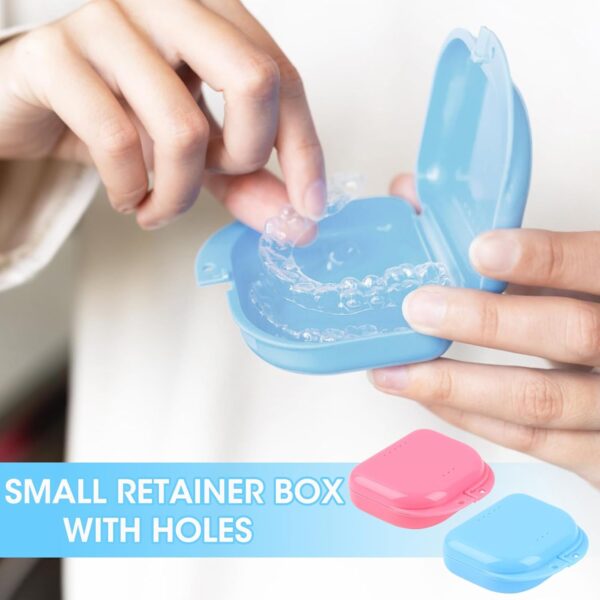2 Piezas Caja ortodoncia,Caja Protesis Dental,Caja de dientes para proteger los dientes con agujeros de ventilación,Compactos y Duraderos para Guardar y Proteger Aparatos Ortodónticos,Dentaduras - Image 5