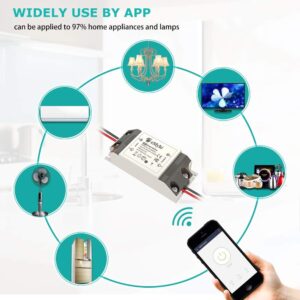 eMylo Interruptor WiFi inteligente Interruptor WiFi de relé inalámbrico univer...
