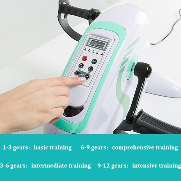 Ejercitador de pedal eléctrico,entrenador de piernas automático con 12 velocidades,bicicleta estática portátil con pedal con soporte doble, pantalla LCD, para entrenamiento en casa, gimnasio, oficina - Image 3