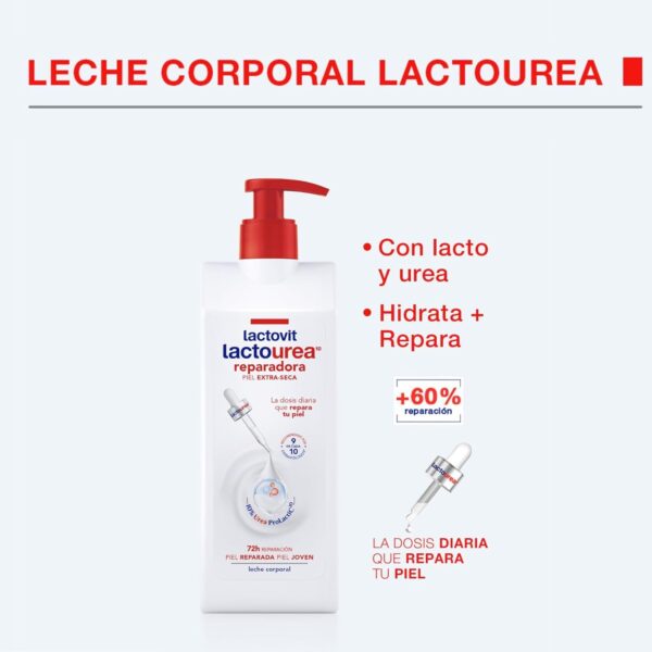 Lactovit - Leche Corporal Reparadora Lactourea con Protein Calcium, para Pieles Secas y Extra Secas - 400 ml - Image 4