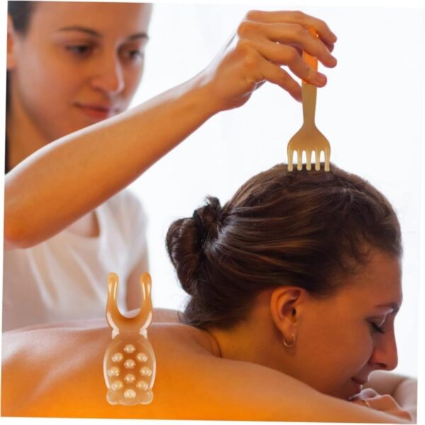 Peine Gua Sha,2 piezas Peine multiusos para masaje Masajeador Facial Gua Sha tabla de resina Gua Sha para cuero cabelludo y todo el cuerpo - Image 6