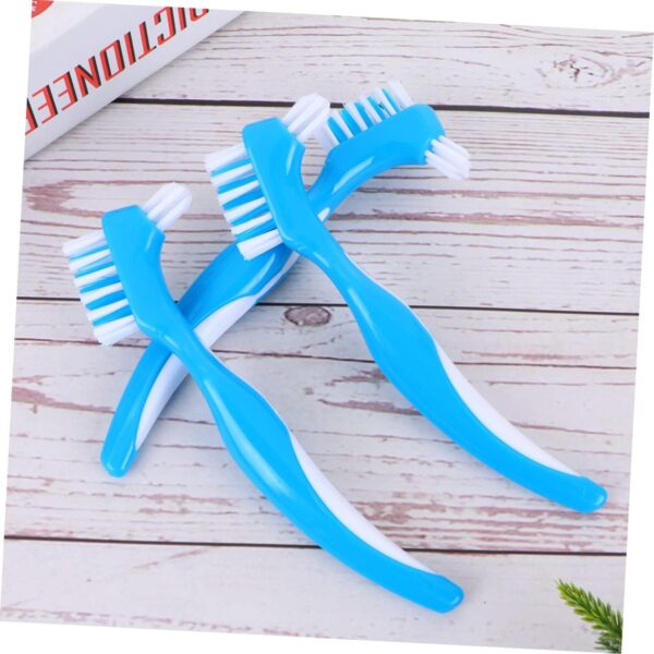 HAPINARY 6 Piezas cepillo de postizos cepillo de para niños herramientas de limpieza de dentaduras postizas doble Cuidado postiza Limpieza postiza Blue - Image 5