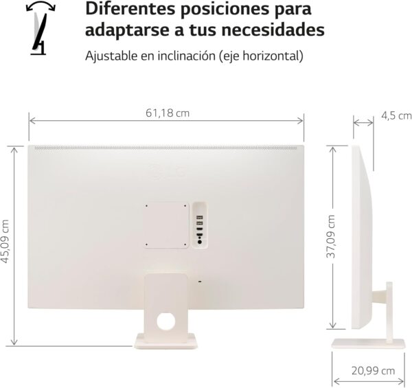 LG 27SR50F-W - Smart monitor, 27", pantalla IPS, Full HD, webOS 23, (1920x1080), 16:9, Sin Cámara, ThinQ App, HDMI 2EA, Blanco - Image 9