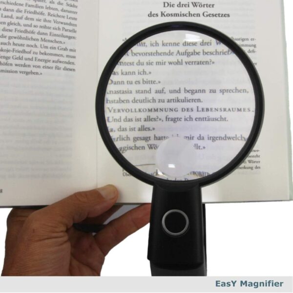 EASY MAGNIFIER Lupa de Mesa para Leer Libros con Luz LED 2x/4x Trabajo; Lupas Lectura de Gran Aumento Profesional; Lupa de Mano Niños iluminada; Regalos para Personas Mayores - Image 3