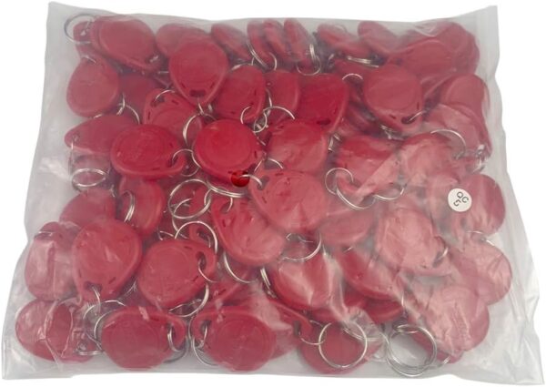 FST 100pcs EM 125KHz EM4100 Llaveros Tarjetas Control Acceso RFID Proximidad Llaveros TK4100 Tarjeta de Identificación Inteligente Tarjeta de Solo Lectura (Red) - Image 2