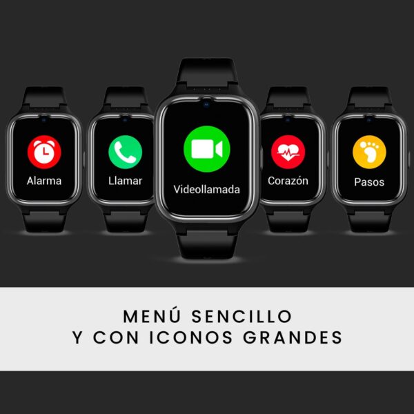 SPC Smartee 4G Senior – Reloj Inteligente para Mayores con Letras Grandes, botón SOS, GPS y perímetro de Seguridad, Llamadas/videollamadas, Ritmo cardíaco y gestión smartwatch en App Smart Clan - Image 2
