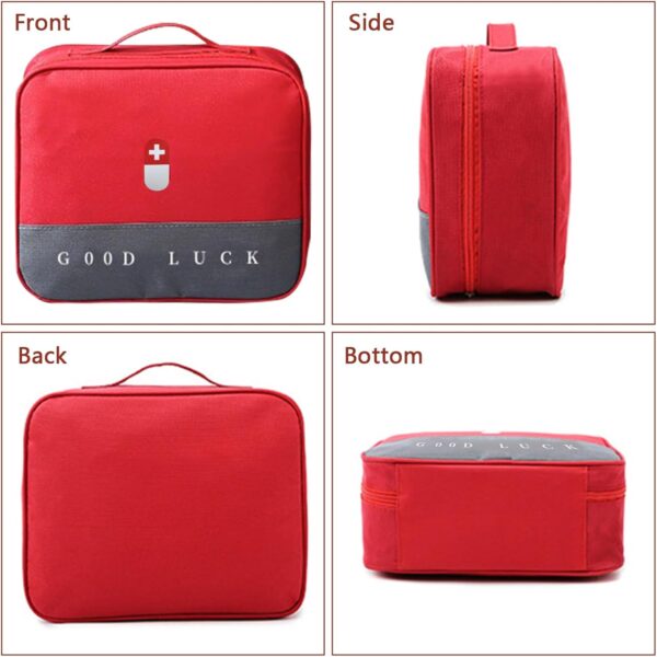 Wesoke Bolsa de primeros auxilios, color rojo, bolsa de almacenamiento médico vacía, kit médico de supervivencia, portátil, grande, bolsa de suministros médicos de emergencia para el hogar, camping, - Image 7