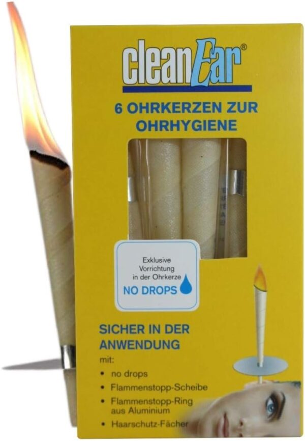 CleanEar - Velas para los oídos, 6 unidades, con filtro, para la limpieza de las orejas, cuidado profesional de los oídos, Tinitus, cera para los oídos, vela de bienestar