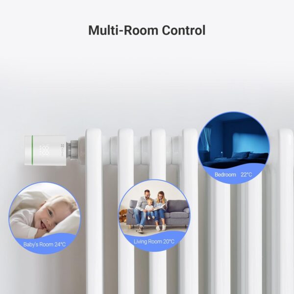 EZVIZ Válvulas Termostaticas WiFi Inteligente, Kit de 2 Termostatos de Radiador con A3 Puerta de Casa, Control de Calefacción Energética Eficiente, DIY Instalación, Automatización del hogar, T55 Kit - Image 8