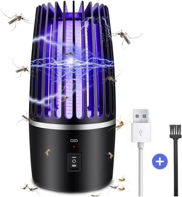 Lámpara Antimosquitos Eléctrico, 4000mAh Recargable Matar Repelente de Insectos Interior Exterior lampara Antimosquitos Anti Mosquitos Control de Plagas para Patio Trasero Camping
