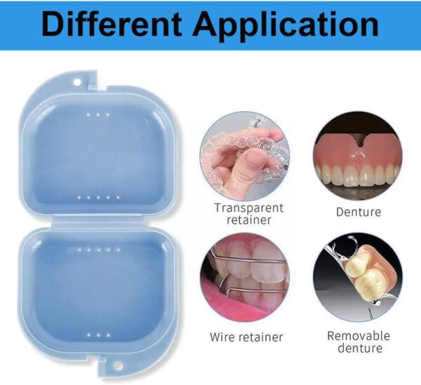 XIWJLWO Paquete de 5 cajas para aparatos ortopédicos, caja para férulas dentales, caja para guardar dentaduras postizas, adecuada para dentaduras postizas y protectores bucales - Image 5