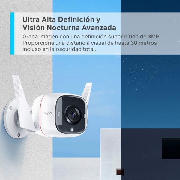 TP-Link TAPO C310 - Camara Vigilancia WiFi Exterior Interior,Resolución 3MP, IP66 con Visión Nocturna, Detección de Movimiento y Alarma Instantánea, Control con App IOS, Android, Compatible con Alexa - Image 6