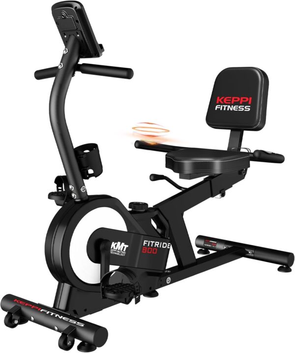KeppiFitness - Bicicleta estática reclinada para adultos con resistencia magnética, bicicleta estática para el hogar con capacidad de 380 libras, bicicletas estacionarias cardiovasculares para