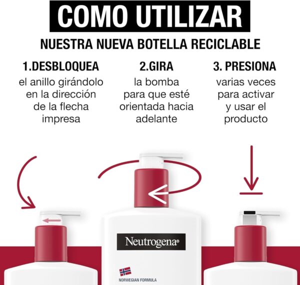 Neutrogena Fórmula Noruega Loción Corporal CICA Reparación intensa para piel seca (400 ml), crema hidratante corporal reparadora con centella asiática - Image 6