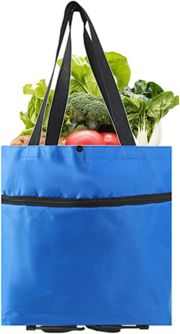 Wpsagek Bolsa de Compras Plegable con Ruedas,Bolsa de Compras con Ruedas - Bolsas con Carrito portátiles Carrito de Compras Plegable | Carro Plegable para Bolsa de Compras con Ruedas, Bolsa de Viaje - Image 8