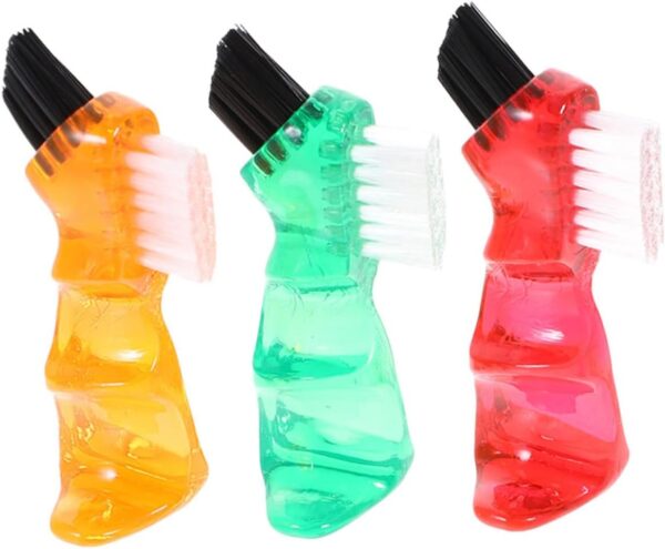 HAPINARY 3 Piezas Cepillo De Cepillos De Para Dentaduras Postizas Parcial Cepillos Para Limpieza De Dentaduras Postizas Mini Cepillo Viajar Adulto Polipropileno De Plástico