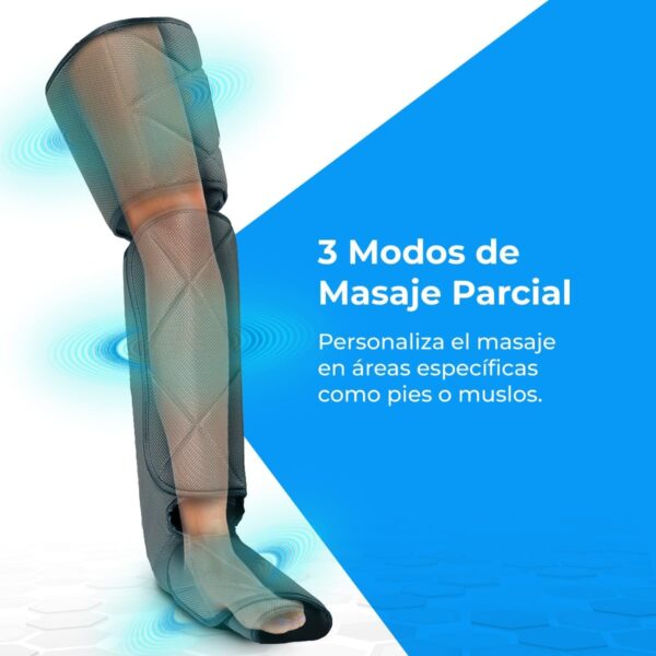 NK Masajeador de piernas, 6 Modos de masajes completos y parciales, 4 Niveles de Intensidad para cada modo, Temporizador con botones, Función Calor, Compresión de aire para relajación muscular - Image 3
