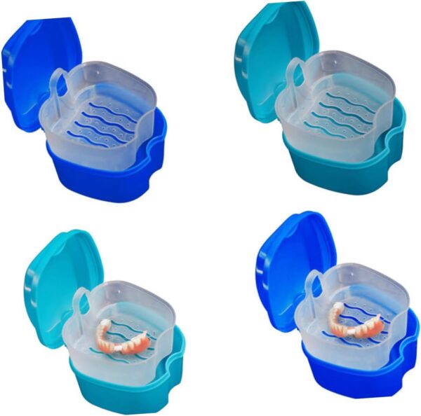 HAPINARY 2 Piezas Retenedor De Prótesis Cepillo Para Dentaduras Postizas Accesorio De Estuche Para Dentaduras Postizas Soporte Para Postiza Taza Para Postiza - Image 2