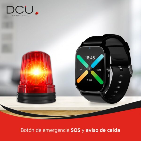DCU TECNOLOGIC - Smartwatch Sénior con GPS y Videollamadas 4G - Reloj Inteligente con Pantalla IPS Full Touch de 1,69’’ - IPX6 Impermeable - Ideal para Adulto Mayor - Color Negro - Image 2