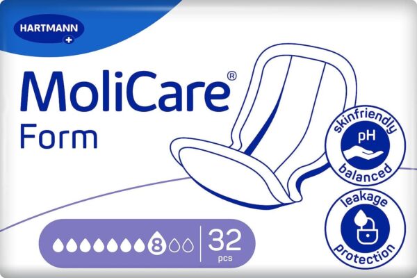 Molicare Moldes de 8 gotas para incontinencia severa: alta seguridad, protección adicional y discreción para mujeres y hombres, 32 unidades