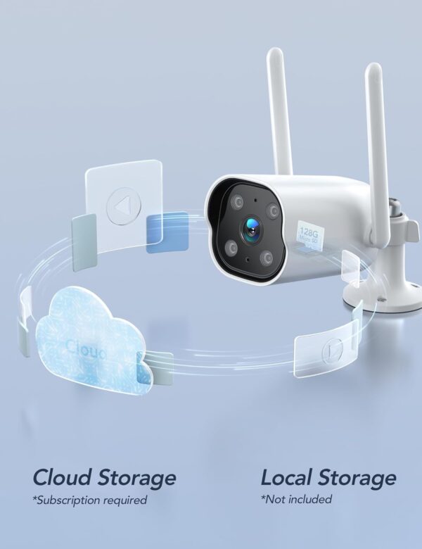 GNCC Camara Vigilancia WiFi Exterior 2K Camaras Vigilancia Domicilio WiFi con Visión Nocturna, Alarma Detección Movimiento, Grabación 24/7, Audio Bidireccional, IP65 Resistente al Agua, 2.4G, GT1Pro - Image 7
