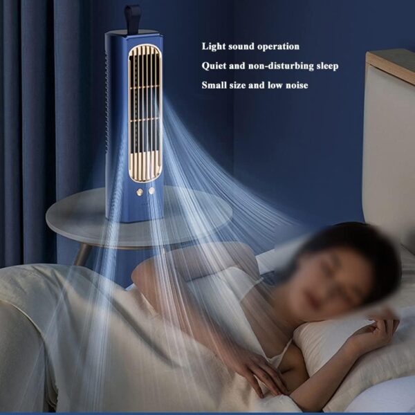 Ventilador Sin Aspas de Escritorio Portátil, Ventilador de Piso Interior de Doble Uso for Refrigeración y Calefacción, Ventilador de Torre de Circulación con Cabezal Oscilante Vertical, Ventilador de - Image 3