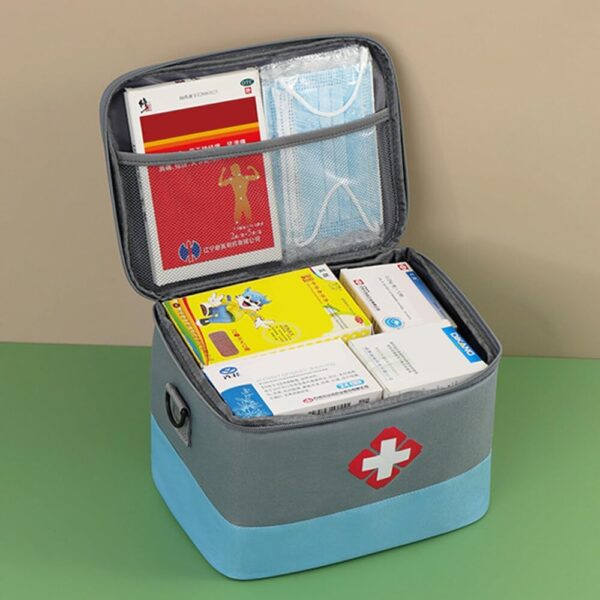 Zasjon Botiquín de Primeros Auxilios, Gran Capacidad Bolsa Médica Vacio Portátil Bolsa Botiquin Médico Vacío con Correa, Botiquin Viaje Impermeable Bolsa Botiquin Vacia para Hogar,Oficina,Viajes - Image 3