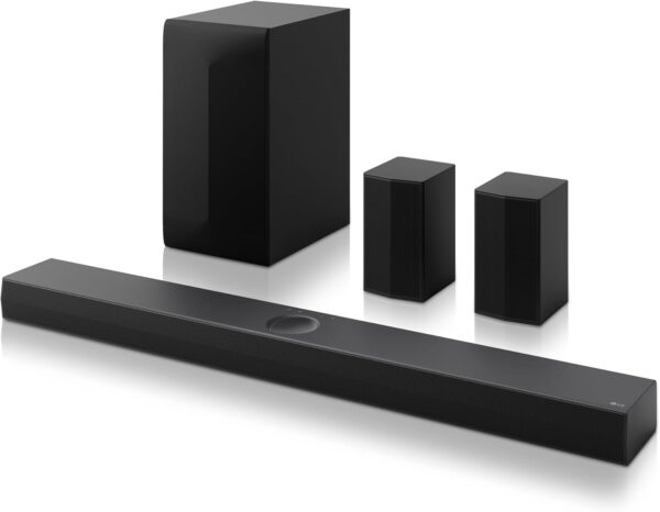 LG S70TR - Barra de Sonido Inteligente, 500W Potencia y 5.1.1 Canales, Altavoces Dobles Traseros Inalámbricos, Sonido Envolvente Dolby Atmos y DTS:X, Hi-Res 24bits/96kHz