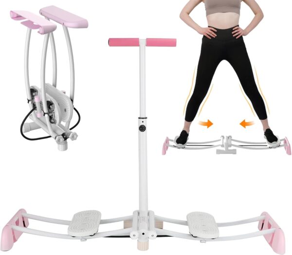 Ejercitador de piernas 2 en 1, máquina de Ejercicios de esquí Plegable con reposabrazos, máquina de Entrenamiento con simulador de esquí en Interiores, Entrenador de músculos del Suelo pélvico