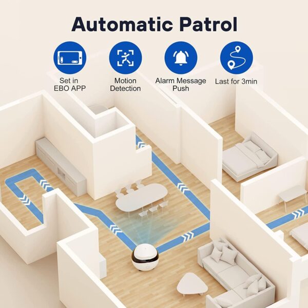 Enabot EBO SE Cámara para Perros con Aplicación,1080P Cámara para Mascotas,Cámara de Vigilancia Interior con Audio Bidireccional,Visión Nocturna,Detección de Movimiento,Modo de Privacidad - Image 6