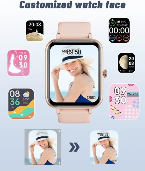 GRV Smartwatch, Pulsera Actividad Inteligente IP68 Impermeable Reloj Inteligente Mujer Hombre con Pulsómetro Monitor de Sueño Podómetro Notificación de Mensajes Reloj Deportivo (Rosa) - Image 7