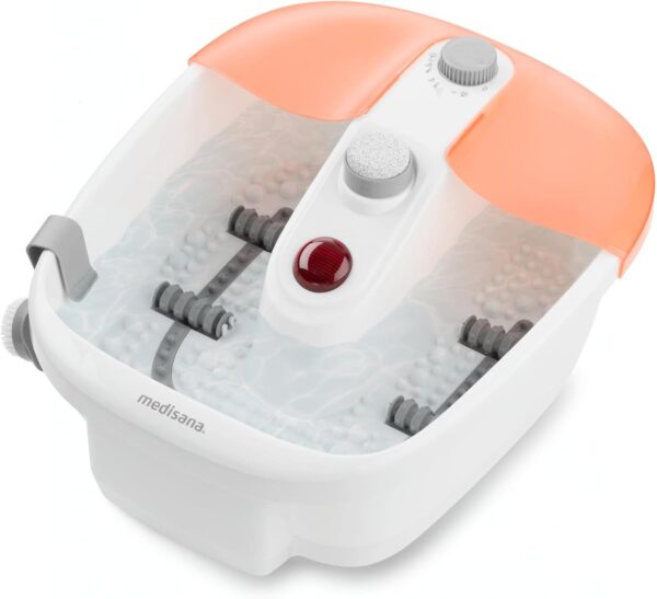 medisana FS 883 Spa para pies con masaje de reflexología podal - baño de pies eléctrico, función calefacción de agua, masaje de vibración, accesorios de pedicura, con masaje y calentador