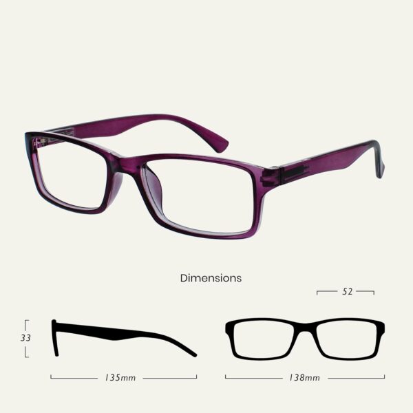 Uv Reader Gafas De Lectura Púrpura Lectores Estilo Diseñador Hombres Mujeres Uvr092P +2,00 50 g - Image 2