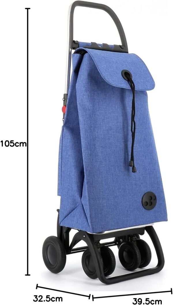 Carro Rolser I-MAX Tweed 4 Ruedas 2 Giratorias Plegable - Azul - Image 10
