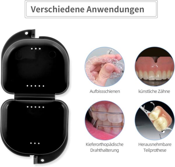 Annhua Silm Caja de Retención de Ortodoncia, Caja Dentadura Postiza, Contenedor Para Dentadura(Negro) - Image 4