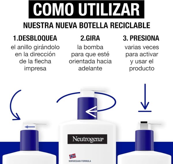 Neutrogena Loción Corporal Hidratación Profunda Fórmula Noruega para piel seca (400 ml), crema hidratante corporal con tecnología Pro-Ceramida y Glicerina - Image 6