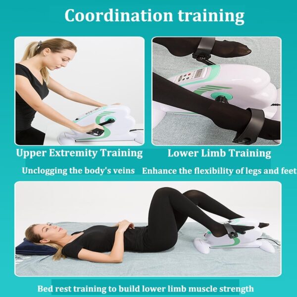 Ejercitador de pedal eléctrico,entrenador de piernas automático con 12 velocidades,bicicleta estática portátil con pedal con soporte doble, pantalla LCD, para entrenamiento en casa, gimnasio, oficina - Image 2