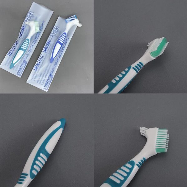 Cepillo de dentadura dental, herramienta limpiadora de dentaduras postizas con cerdas multicapa y mango ergonómico - Image 6