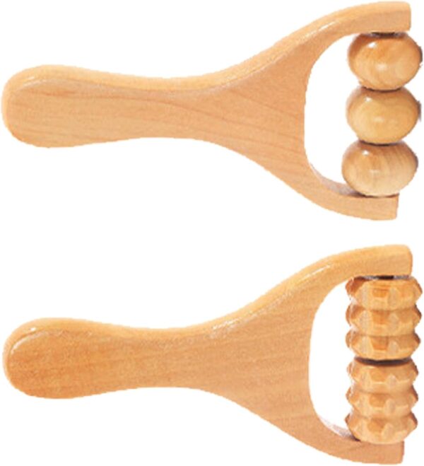 Madera Masajeador Rodillo,Rodillo de Masaje de Madera con Mango,Masaje Maderoterapia Madera,Masajeador de madera portátil,Masaje con Mango Rodillo,Masaje del Cuerpo Maderoterapia Madera