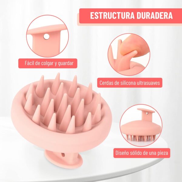 RONAN. Cepillo de Champu - Cepillo Masajeador Cuero Cabelludo - Masajeador Capilar - Cepillo Exfoliante Capilar Pelo Húmedo y Mojado - Masajeador Cabeza Crecimiento Capilar - Limpieza y Sequedad - Image 3