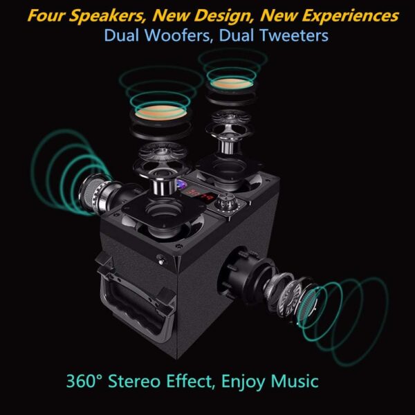 SUPNIU Altavoz Bluetooth,40W Altavoz Portatil Potente, Altavoz Inalámbrico,Altavoces Portátil Potente,Apoya Micro SD AUX para Fiesta Viajes Exterior Exterior para Regalos de Fiesta en casa - Image 4
