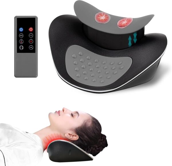 Masajeador de Cuello y Hombros con Función de Calor, EMS Masajeador Cervical Eléctrico con Bolsa de Aire, Relajador de Cuello y Cervicales, Neck Cloud, 4 Modos, Masajeadores para Impulsos
