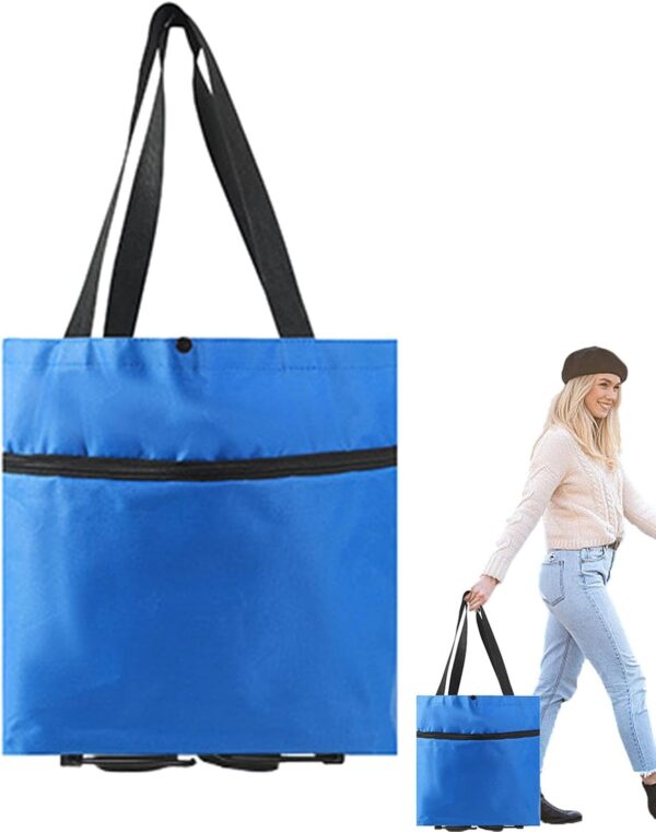 Wpsagek Bolsa de Compras Plegable con Ruedas,Bolsa de Compras con Ruedas - Bolsas con Carrito portátiles Carrito de Compras Plegable | Carro Plegable para Bolsa de Compras con Ruedas, Bolsa de Viaje - Image 9