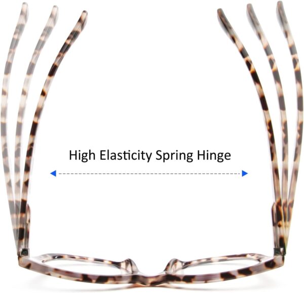 MMOWW Gafas de Lectura Redondas - Gafas de Lectura con Montura Redonda Anti Luz Azul Bisagras de Muelle Ordenador para Mujeres y Hombres (Tortuga gris, +1.5) - Image 7